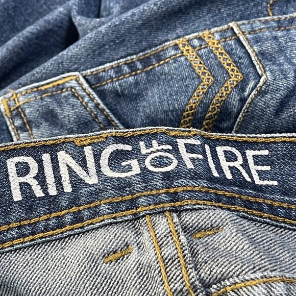 Ring of Fire Boy's Jeans Size 18 Straight Medium Wash Stitched Pockets - Picture 3 of 6